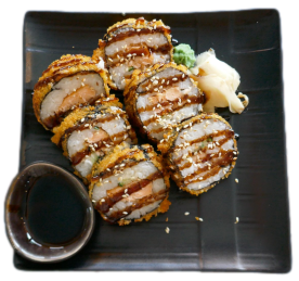 Geb. Rolle mit Lachs, Gurke (6 Stk.)